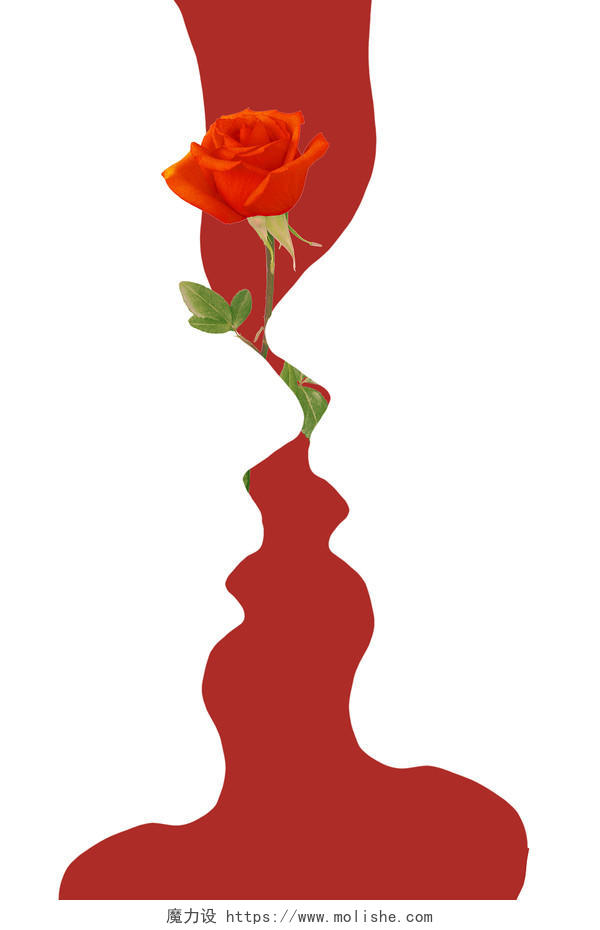 红色白色浪漫唯美情人亲吻玫瑰海报背景七夕情人节海报背景